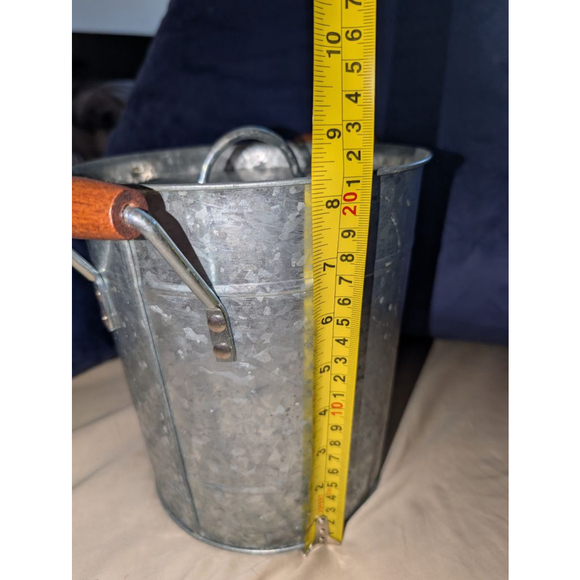 Kitchen Ice Bucket Galvanized Silver With Lid - Picture 4 of 5